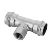 Фитинги под пресс-инструмент Пресс-тройник, из нержавеющей стали, с переходом на внутреннюю резьбу, 18х3/4/4x18 Kromwell KW.SP932180618