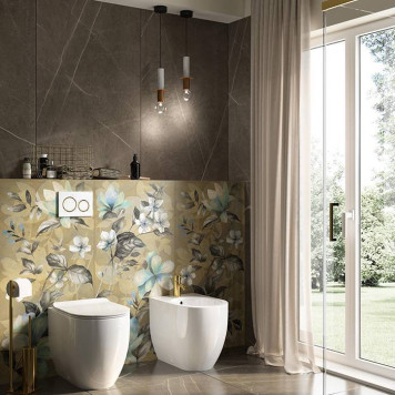 Kerasan Flo биде напольное приставное 55х37см, с 1 отв., цвет: белый-1