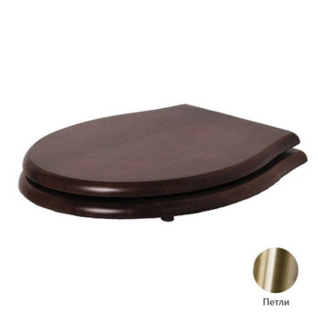 Azzurra Jubilaeum Сиденье для унитаза из массива ореха, микролифт, цвет: Орех (Noce)/бронза