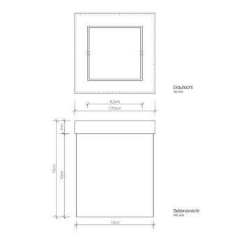 Decor Walther DW 1130 Корзина для бумаги 12x12x15см, с крышкой, напольная, цвет: черный матовый. 0611160-1
