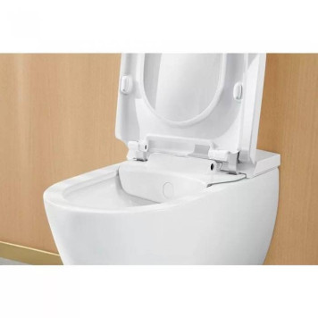VilleroyBoch Viclean Унитаз-биде 38.5х59.5х36см., подвесной, в комплекте с сиденьем, покрытие CeramicPlus, цвет: альпийский белый. V0E100R1-12