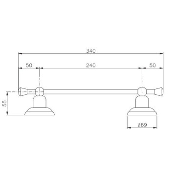 Nicolazzi Accessori Classica Полотенцедержатель 30 см, подвесной, цвет: Bronze Plated. 1483BZ-1