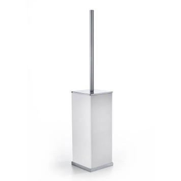 3SC Mood Deluxe White Туалетный ёршик, напольный, композит Solid Surface, цвет: белый матовый/хром