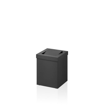 Decor Walther DW 1130 Корзина для бумаги 12x12x15см, с крышкой, напольная, цвет: черный матовый. 0611160