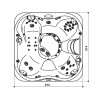 Jacuzzi SPA J335 Минибассейн 214х214х92см, стереосистема, акрил Porcelain, с крышкой, цвет: Modern Hardwood. 903002411, ZP76ZD0EW4T