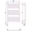 Сунержа Модус 3.0 Полотенцесушитель электрический 50x80h, лев., цвет: состар. латунь 051-5700-8050