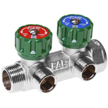 Коллектор НВ 1 с вентилями никелированный EMMETI 4 выходаМ24х19 36мм-5