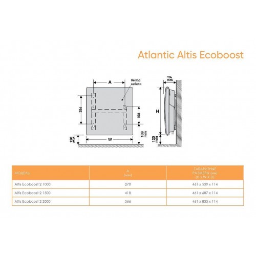 Конвектор электрический Atlantic ALTIS Ecoboost 2 1000W.-5