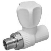 Клапан PP-R бел запорн Дн20х1/2  Ру25 НР прям д/рад РосТурПласт 10531