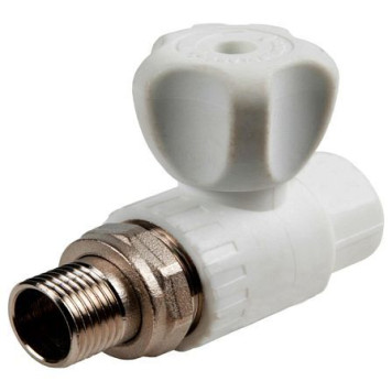 Кран шаровой PP-R бел Дн25х3/4 НР прям д/рад РосТурПласт 27861