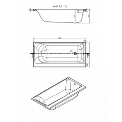 Ванна прямоугольная SMART 170x80 левая 63350