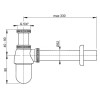 Сифон Alcaplast бутылочный 11/4 x 32 для раковины (латунь) хром
