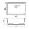 Omoikiri Okinoshima 76-U/I-BL Кухонная мойка Natceramic 76x46 см, цвет: черный 4997146