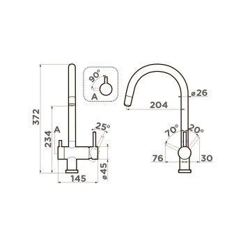 Omoikiri Yamada-P-CA Смеситель для кухни с возможностью подключить фильтр, цвет: карамель 4974258-1