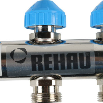 Распределительный коллектор REHAU HKV на 3 контура из нержавеющей стали-7