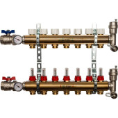 Распределительный коллектор из латуни с расходомерами STOUT 7 выходов (SMB 0473 000007)