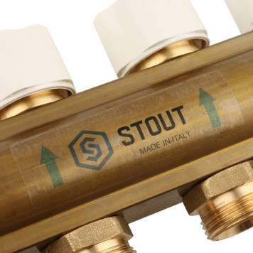 Распределительный коллектор STOUT из латуни с расходомерами на 8 выходов-6