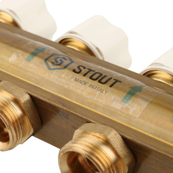 Распределительный коллектор STOUT из латуни с расходомерами на 8 выходов-7