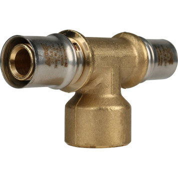 Тройник-переходник STOUT с внутренней резьбой для металлопластиковых труб прессовой 20х3/4х20-1