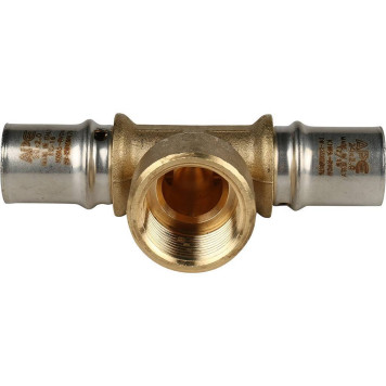 Тройник-переходник STOUT с внутренней резьбой для металлопластиковых труб прессовой 20х3/4х20-2