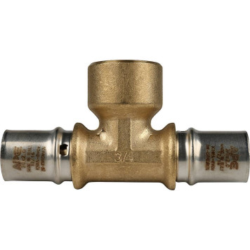 Тройник-переходник STOUT с внутренней резьбой для металлопластиковых труб прессовой 20х3/4х20-4