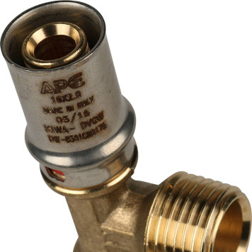 Тройник-переходник STOUT для металлопластиковых труб прессовой с наружной резьбой 16х1/2х16-5