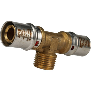 STOUT Тройник-переходник для металлопластиковых труб 20х1/2х20 с наружной резьбой прессовой-1