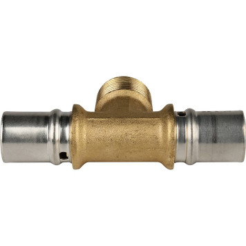 Тройник-переходник STOUT для металлопластиковых труб прессовой с наружной резьбой 20х3/4х20.-3