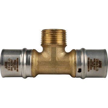 Тройник-переходник STOUT для металлопластиковых труб прессовой с наружной резьбой 26х3/4х26.-4