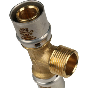 Тройник-переходник STOUT для металлопластиковых труб прессовой с наружной резьбой 26х3/4х26.-5