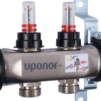 Коллектор Uponor Smart S с расходомерами стальной, выходы 2X3/4 Евроконус-5