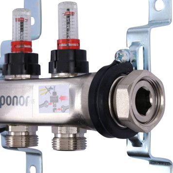 Коллектор Uponor Smart S с расходомерами стальной, выходы 2X3/4 Евроконус-6