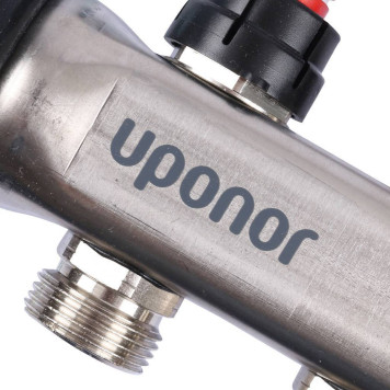 Коллектор Uponor Smart S с расходомерами, стальной, 4 выхода 3/4 евроконуса-1