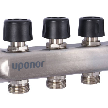 Коллектор Uponor Smart S с расходомерами, стальной, 4 выхода 3/4 евроконуса-5