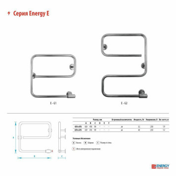 Электрический полотенцесушитель Energy E chrome G1-4