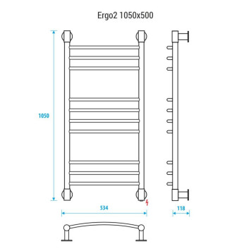 Электрический полотенцесушитель Energy Ergo2 1050х500-2