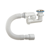 Сифон д/поддона рег 1 1/2 x50 гофр 40х40/50 нерж/сетка Орио А-82589