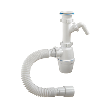 Сифон мойки бут 1 1/2 x40 гофр 40х40/50 отв пласт/сетка Орио А-70059