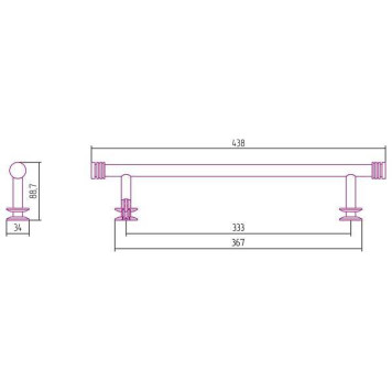Сунержа Полка прямая 43,8x8,9x3,4h см, цвет: белый 12-2012-0370-1