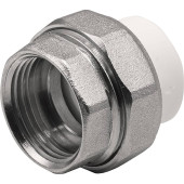 Муфта THERMOLIGHT комбинированная разъемная PP-R ВР 20х3/4 белый (10/290)