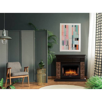 Портал Firelight Bricks Wood 30 камень коричневый, шпон темный дуб-3
