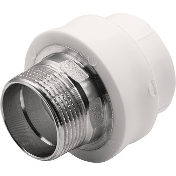 Муфта THERMOLIGHT комбинированная PP-R НР 40х1 1/4 под ключ белый (4/48)