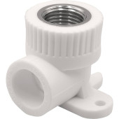 Угольник THERMOLIGHT комбинированный PP-R ВР с креплением 20х1/2 белый (20/140)