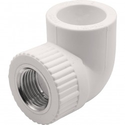 Угольник THERMOLIGHT комбинированный PP-R ВР 25х1/2 quot; белый (20/160)