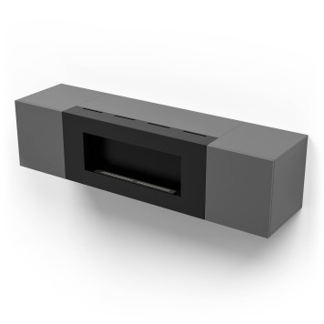 Тумба с биокамином Firelight BFP-P1600 графит-3