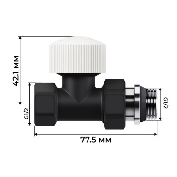 Набор термостатический прямой Royal Thermo Design 1/2М30х1,5 (Черный)-3
