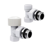 Набор термостатический угловой Royal Thermo Design 1/2М30х1,5 (Белый)