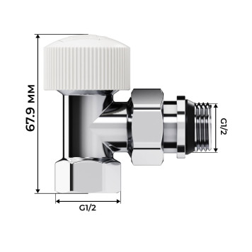 Набор термостатический угловой Royal Thermo Design 1/2М30х1,5 (Хром)-3