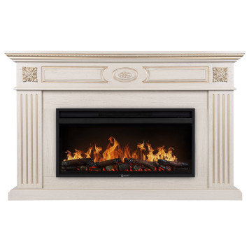 Каминокомплект: Очаг Electrolux EFP/P-4220LS, портал Siena 42/40/36, сл. кость с зол. патиной-1