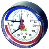 Термоманометры Термоманометр 1/2, торцевое соединение, 0-10 бар, 0...120°С, ф80 мм FAR FA 2550P10 12